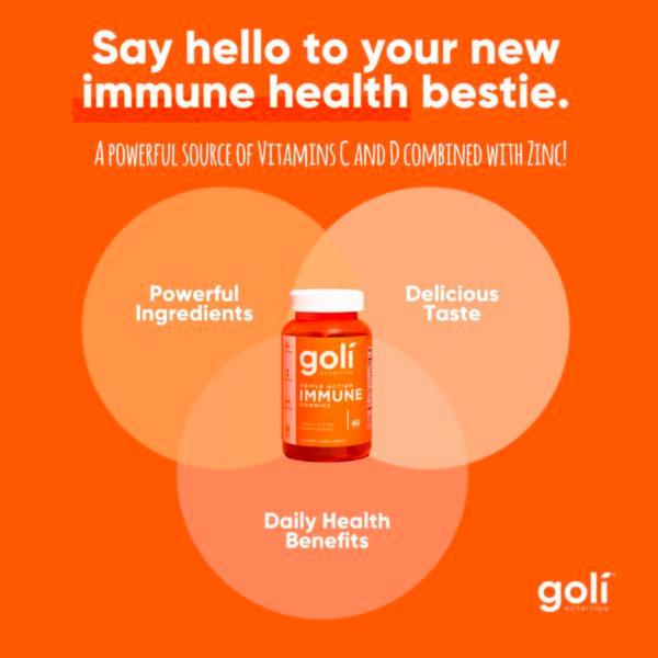 A square-ratio ad featuring a central product surrounded by a three-circle Venn diagram outlining key benefits like ingredients, taste, and daily health.